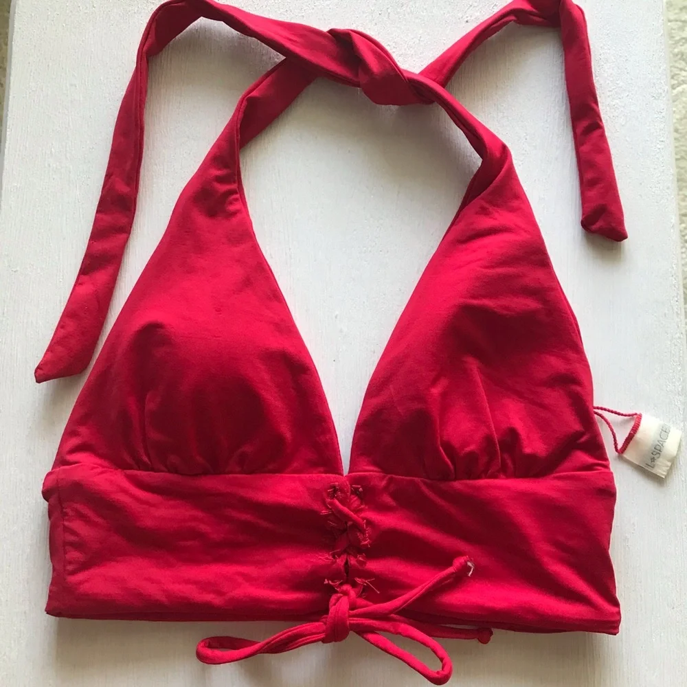 l*space Red Halter Bikini Set